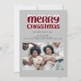 Snow Typografy Christmas Foto Personalisiert Card Einladung