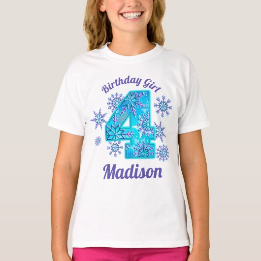 Snow Viertes gefrorenes Shirt zum Geburtstag (Vorderseite)