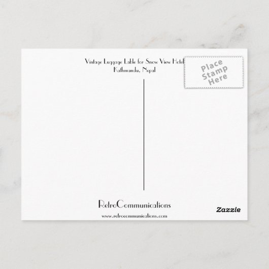 Snow View Hotel Kathmandu Nepal Postkarte (Rückseite)