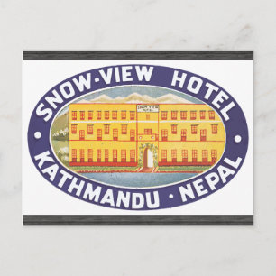 Snow-View Hotel Kathmandu Nepal, Vintage Postkarte