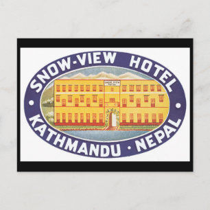 Snow View Hotel Nepal_Vintage Reiseplakat Postkarte