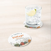 Snow Village Winter Baby Shower Runder Pappuntersetzer (Vor Ort)