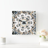 Snow Web Quadratische Wanduhr (Zuhause)