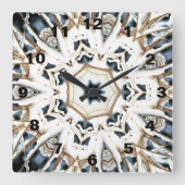 Snow Web Quadratische Wanduhr (Vorderseite)