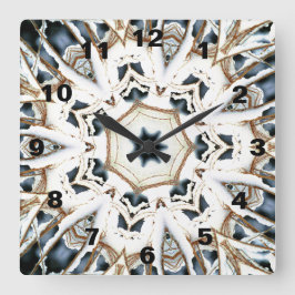 Snow Web Quadratische Wanduhr