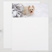 Snow Westie Dog Foto Stationery Paper Briefbogen (Vorne/Hinten)