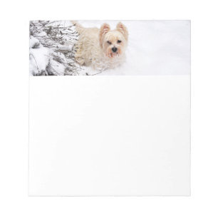 Snow Westie Dog Stationery Notepad Notizblock