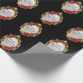 Snow White Gold Magic Mirror und Apple auf schwarz Geschenkpapier (Ecke)