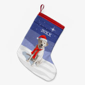 Snow White Labrador Retriever Weihnachtsmannmütze  Kleiner Weihnachtsstrumpf (Vorderansicht (hängend))