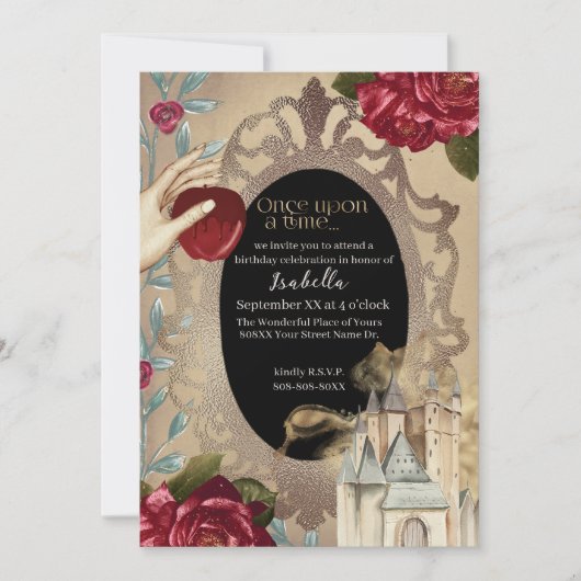 Snow White Magic Mirror Fairy Tale Einladung (Vorderseite)