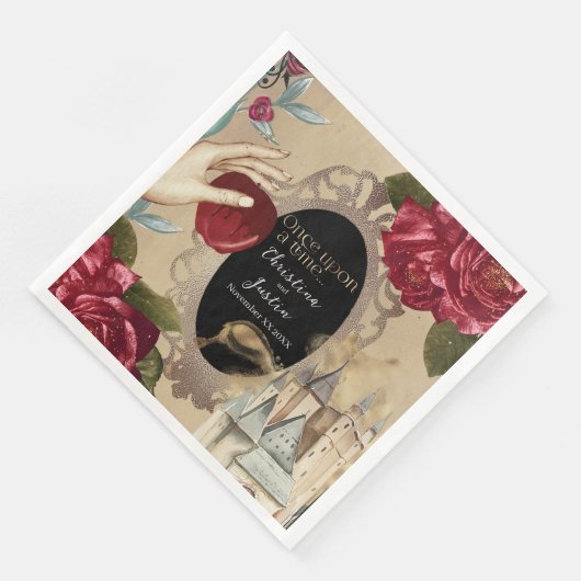 Snow White Magic Mirror Fairy Tale Serviette (Ecke)