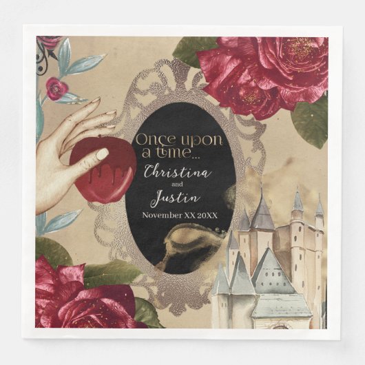 Snow White Magic Mirror Fairy Tale Serviette (Vorderseite)