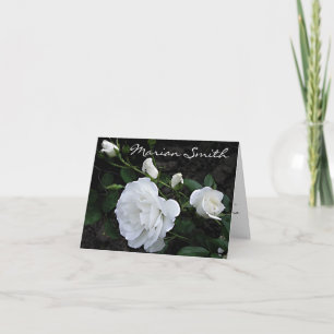 Snow White Rose - Platzkarte Feiertagskarte