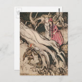 Snow White und Rose Red von Arthur Rackham Postkarte (Vorne/Hinten)