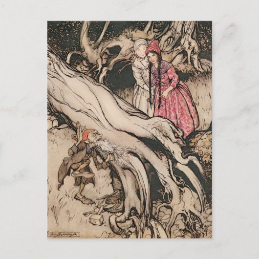 Snow White und Rose Red von Arthur Rackham Postkarte (Vorderseite)