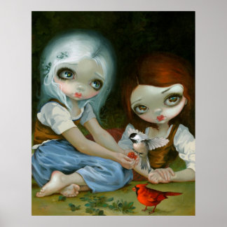 Snow White und Rosen Red Art Print Jasmine Becket Poster