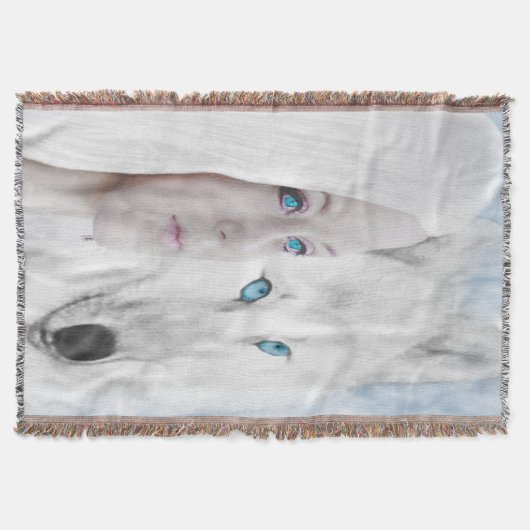 Snow White Wolf Lady Blue Eyes Decke (Vorderseite)