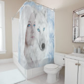 Snow White Wolf Lady Blue Eyes Duschvorhang (Beispiel)