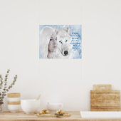 Snow White Wolf Lady Blue Eyes Poster (Küche)