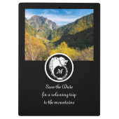 Snow White Wolf Silhouette Laurel Monogram Foto Klemmbrett (Rückseite)