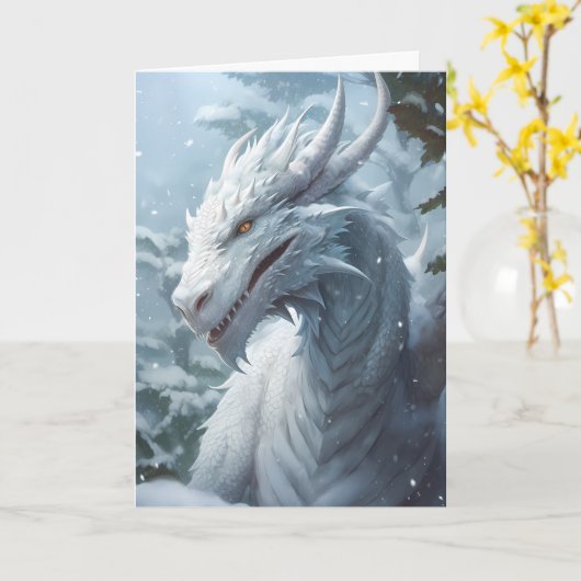 Snow Winter Dragon Karte (Gelbe Blume)