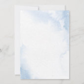 Snow Winter Dusty Blue Baby Dusche Einladung (Rückseite)