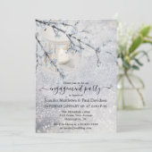 Snow Winter-Engagement Party Einladung (Stehend Vorderseite)