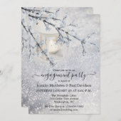 Snow Winter-Engagement Party Einladung (Vorne/Hinten)