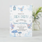 Snow winter fairy party invitation einladung (Stehend Vorderseite)
