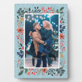 Snow Winter Floral Weihnachten Foto Fotoplatte (Vorderseite)