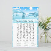 Snow Winter Forest Baby Dusche Word Search Game (Stehend Vorderseite)
