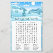 Snow Winter Forest Baby Dusche Word Search Game (Vorderseite)