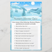 Snow Winter Forest Kinderzimmer Rhyme Quiz Babydus (Vorderseite)