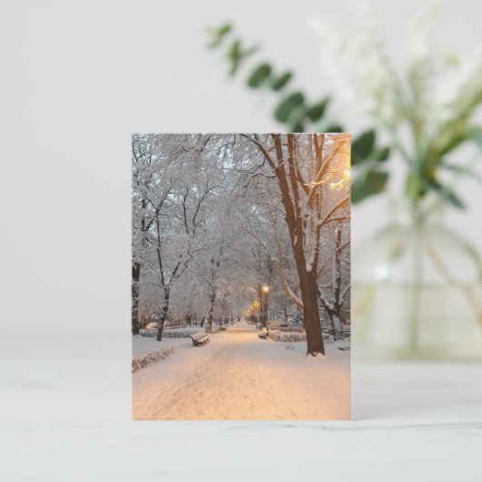 Snow Winter Greycard Feiertagspostkarte (Stehend Vorderseite)