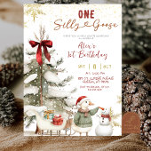 Snow Winter One Silly Goose First Birthday Einladung