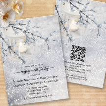 Snow Winter QR Code Engagement Party