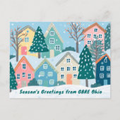 Snow Winter Village Holiday Christmas CUSTOM Photo Postkarte (Vorderseite)