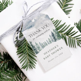 Snow Winter Wonderland Baby Dusche Vielen Dank Geschenkanhänger