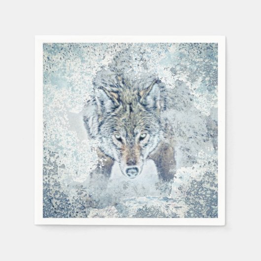 Snow Wolf Paper Napkin Serviette (Vorderseite)