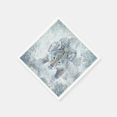 Snow Wolf Paper Napkin Serviette (Ecke)