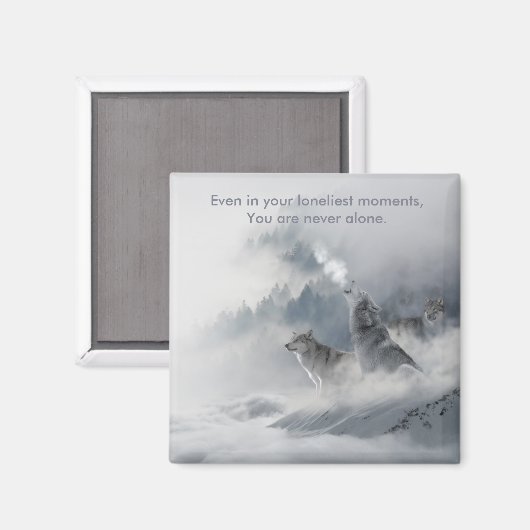 Snow Wolf Print Magnet (Vorderseite/Rückseite)