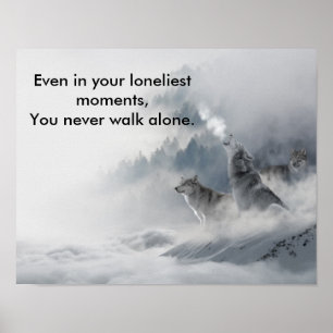 Snow Wolf Print Poster