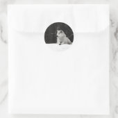 Snow Wolf Runder Aufkleber (Tasche)
