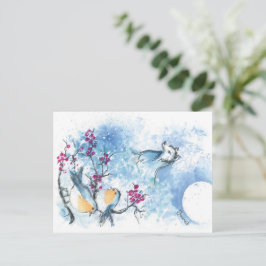 Snow Wolf und Robinen Postkarte