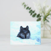 Snow Wolf Wolves Postkarte (Stehend Vorderseite)