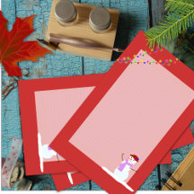 Snow Woman Red Lined Weihnachtszeitung