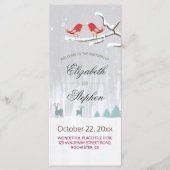 Snow Wonderland Birds Deer Winter Hochzeitsprogram Programm (Vorderseite)
