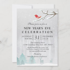 Snow Wonderland Neujahrsfeierliche Party Einladung