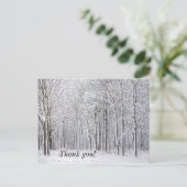 Snow Woods Vielen Dank Postcard Postkarte (Stehend Vorderseite)