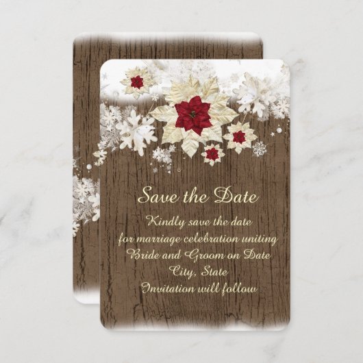 Snow Woods Weihnachten Save the Date (Vorne/Hinten)